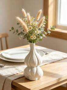A Vintage Elegant Vase. It Can Be Used As A Flower Container For The Living Room, Placed On A Dried Flower Stand As A Modern Decoration, Or As A Centerpiece For The Dining Table. It Can Hold Fresh Flowers Or Artificial Flowers, Making It An Ideal Decoration For Coffee Tables, Desks, And Living Rooms. Suitable For Room Decor, Home Decor, And Autumn Decoration. Vase/Vase - A - View 3
