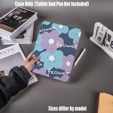 Floral Pattern Y-Fold High-Transparency Acrylic Tablet Protective Case With Pen Slot. Y-Fold High-Transparency Acrylic Protective Case. Tablet Protective Case Features: Y-Shaped Tri-Fold Stand Design, Smart Sleep/Wake, Full Coverage Protection, Air Cushion Anti-Drop Frame, Multi-Angle Stand, Built-In Pen Slot, Lightweight And Portable. Compatible With IPad Mini4/5 (7.9 Inch), Mini6/7 (8.3 Inch); Air1/2/3 - Multicolor - View 2
