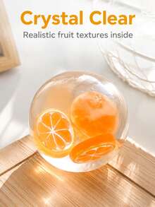 1pc Fruit Jelly Squishy Ball, Stress Relief Squeeze Fingertip Toy, Contains Realistic Fruit Slice Transparent Squishy, Desktop Decor, Study Break Stress Relief, Gift For Students And Office Workers, High Elasticity TPR Jelly Texture Anxiety Relief Sensory Toy - Multicolor - View 7