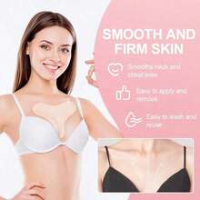 1pc Reusable Silicone Transparent Chest Patch, Fine Line Prevention Patch, Facial Skin Care Chest Patch, Beauty Personal Care Tool, Skin-Friendly Chest Patch, Chest Wrinkle Patch, Self-Adhesive Overnight Chest Patch, Revitalize Skin - Multicolor - View 6