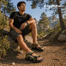 EVA MODAR Serie Ruta Libre- Sandalias Hombre Casual Verano, Calzado Cómodo Y Ligero Con  Ajustable, Suela Antideslizante, Zapatos Frescos Para Uso Diario, Paseos Y Tiempo Libre - Verde Oliva - Ver 3