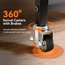 niffgaff Soporte para impresora de 2 niveles bajo el escritorio con almacenamiento, carrito para impresora de 56 cm con ruedas bloqueables y estante de altura ajustable para oficina en casa, color neg - Multicolor - Ver 4