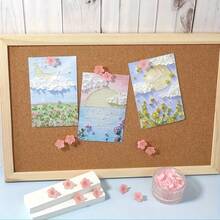15/20/30pcs Flower-Shaped Cork Board Push Pins, Fun Decorative Push Pins For Photo Wall, Feature Wall, Map, Bulletin Board, Office Or Home Decor - A - View 4
