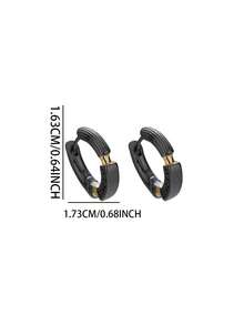 1 Pair Korean Style Minimalist Premium English Letter Circle Earrings For Women, Couple Personalized Niche Light Luxury Design Earrings Accessories - Multicolor - View 6