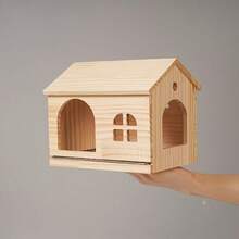 Parrot Wooden House Rabbit Flower Branch Mouse Hamster Wooden Nest Guinea Pig House Bird Nest Peony Pure Solid Wood Pull-Out Easy To Clean Cool House - View 8