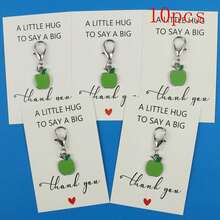 5pcs/10pcs Green Apple Enamel Lobster Clasp Keychain, "A Little Hug To Say A Big Thank You" Paper Card, Fresh Fruit Pocket Hug Gratitude Gift - Multicolor - View 11