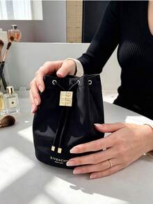 Black Nylon GIVENCHY Drawstring Bucket Pouch Two‑Tone 4G Metal Logo Soft Lining Portable Travel Cosmetic Storage Bag Ladies Elegant Gift GIVENCHY‑GIFT‑5 - Black - View 4