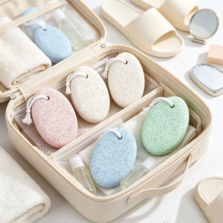 1/2件裝全新天然足部磨腳石 無味去角質足部修護工具 磨腳石 用於足部與手部光滑去角質 - 多色 - 查看 8