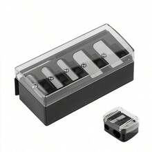 1pc Black Premium 5-Hole Eyeliner & Eyebrow Pencil Sharpener, Large And Small 5-Hole Design Pencil Sharpening Tool, Portable Multi-Function Pencil Sharpener - Black - View 6