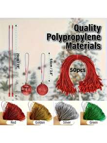 50pcs - Versatile Christmas Decoration Hanging Ropes, Durable And Reusable, Suitable For Decorating Trees, Windows, And Walls, Perfect For Holiday Gifts And Crafts - Multicolor - View 4
