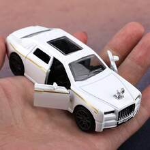 1件裝（袋裝）1/43比例單色Phanta風格玩具車，部分鋅合金材質，功能性設計，雙側車門可開啟，兒童玩具，適合3歲以上男孩，玩具收藏禮物－黑色 - 白色 - 查看 9