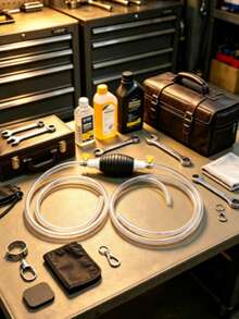 1pc 1.5m Complete Oil Extraction Kit, Air Bladder Pressure Suction Type, Equipped With 1.5m Extended Transparent Hose, Pressure Air Bladder And 2 Stainless Steel Fixing Clips, Suitable For Car And Fuel Tank Oil Extraction - A - View 4