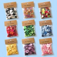 0.9-3.5CM Random Assorted Colorful Resin Buttons, DIY Handmade Decorative Buttons Clothing Material Accessories - Multicolor - View 4