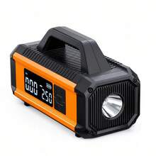 Alat Jump Starter Mobil dengan Kompresor Udara, Booster Aki Darurat Portabel 4-in-1 & Pompa Ban, Layar Digital, Power Bank, Lampu Senter LED untuk Mobil, SUV & Sepeda Motor, 14.8V 2500mAh - Wireless - View 13