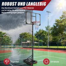 Basketballkorb höhenverstellbar 150–260 cm, Basketballständer mit Rollen für Garten Outdoor - Schwarz - Übersicht 6