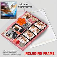 1pc Best Friend Photo Collage Custom Poster, Personalized Bestie Gift Pictures Custom Photo, Friendship Customized Wall Art, Editable Canva Template, Birthday Gift, Customizable Things, Room Decor, Optional Frame - Multicolor - View 5