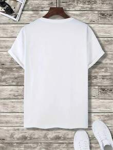 Men'S Clothing Featuring A Vibrant 'They Not Like Us' Letter Print Design, Perfect For Spring And Summer Outfits, With A Round Neck And Short Sleeves. - 白色 - 查看 2