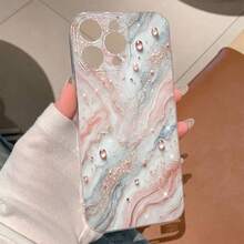 1 pieza Funda de teléfono minimalista con patrón de mármol de concha, alta transparencia, anti-caída, anti-rayones, anti-huellas, carcasa suave de TPU transparente, protección de lente de cámara compatible con Apple, Nothing, Pixel, funda protectora - Multicolor - Ver 5