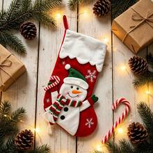 Christmas Stocking Colorful Candy Treat Bag Hanging Decor For Holiday Party - White - View 2