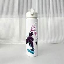 5 piezas Vasos de agua portátiles con tapa abatible y cierre, adecuados para adolescentes, patrón de superhéroe con graffiti, impresión multicolor, aplicables para estudio, trabajo, deportes, ocio, juegos, viajes e hidratación diaria - Multicolor - Ver 12