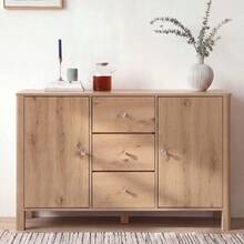 With Storage Sideboard Natural Made Of Wood For Living Room And Dining Room - 橡木 - 查看 5