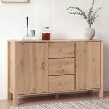 With Storage Sideboard Natural Made Of Wood For Living Room And Dining Room - 橡木 - 查看 6