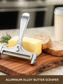 1pc Stainless Steel Cheese Slicer With Adjustable Wire, Heavy Duty Metal Cheese Cutter For Block Cheese And Butter, Adjustable Thickness Wire Cheese Knife, Charcuterie Board Entertaining Cooking Kitchen Gadget - View 12