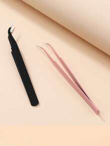 Multi-Piece Black Powder False Eyelash Tweezers Eyelash Tools Eyelash Trimmer Eyelash Transplant Eyelash Curler Dolphin Gold Feather Clip High Precision Blooming Tweezers - / - View 5