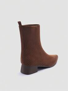 ADAMUMU Women's Fashion Casual Comfortable Ankle Boots, Cool And Chic Style For Office And Daily Wear, Versatile - Mocha Brown - View 5
