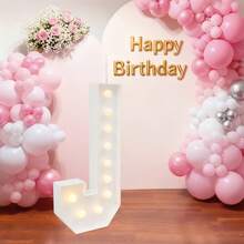 YUNRUX Light-Up Letters, White Glowing Letters, Large Letter Light, Letter J - A - 查看 7