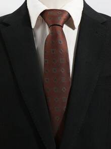 1PC Fashionable Retro Men's Small Plaid Pattern Tie, Comfortable And Versatile, Suitable For Daily Wear, Shopping, Business, Banquet, Party, Date - Multicolor - View 8