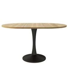 Extendable Dining Table, Oval Dining Table, Coffee And Leisure Table, Length 100/140 X Width 100 X Height 75 Cm, Modern And Simple Dining Table, Oak Color - 自然 - 查看 5