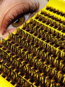 150pcs Brown Clustered Single Fake Eyelashes, Soft Natural DIY Eyelashes D Curl (9-16mm), Can Create Natural Or Voluminous Look, Reusable, Suitable For Daily Wear, Wedding, Date, Party, Festival, Spring And Travel - D - View 2