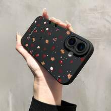 For Iphone 16 15 14 13 12 11 Pro Max XS XR SE Hot-Selling Personalized Silicone Shockproof Christmas Sticker Pattern Phone Case 2024 New Christmas  Mobile Phone Case TH1 - 黑色 - 查看 2
