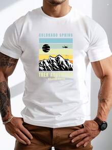 Men's Pure Cotton Short-Sleeved T-Shirt Casual Summer Basic Breathable Regular Fit Daily Wear Comfortable Tee Top - 白色 - 查看 6