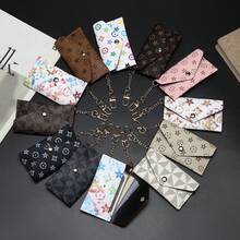 1pc Watercolor Floral Print With Metal Chain Decoration PU Leather Multi-Slot Card Holder Snap Closure Fresh Artistic Style Card Wallet - Multicolor - View 2