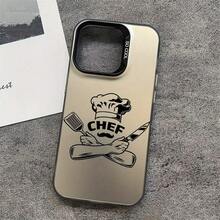 Phone Case - Chef Hat And Crossed Kitchen Utensils Pattern, Stylish And Minimalist, New Anti-Slip Large Hole Drop-Resistant Phone Case, Fun And Unique,  Gift For Both Men And Women For Holidays - 透黑 - 查看 6