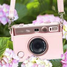 1 قطعة حافظة واقية لكاميرا Fujifilm Mini مع فتحة طباعة الصور، حقيبة كاميرا صغيرة من جلد PU بنسيج الليتشي مع حزام كتف قابل للتعديل، منفذ شحن دقيق وغطاء واقي قابل للفصل - مشاهدة 7