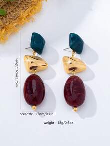 1 Pair Fashion Elegant Elegant Water Drop Pendant Earrings Suitable For Women Daily And Party Wear - Brown - View 4