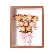 10 Inch Display Case Photo Frame Handmade DIY Tissue Paper Roses Framed Picture Frame - Multicolor - View 13