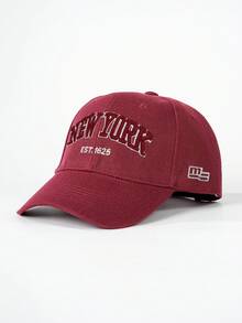 1件中性刺繡 NEW YORK 人造毛棒球帽，可調節休閒戶外帽 - 棒球帽 - 查看 18