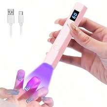 2合1可攜式可折疊充電式迷你LED美甲烘燈，可調式支臂、多功能底座、LCD螢幕、快乾設計、USB充電美甲筆造型手持美甲燈 - 彩色 - 查看 14