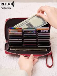 FOREVER MIYIN RFID Blocking Zip‑Around Wristlet Wallet, Accordion Multi‑Card Organizer With Wrist Strap, Passport Phone Slot, Large Capacity For Travel Daily Carry - Multicolor - View 3