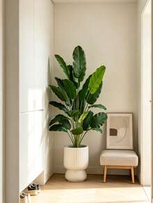 65-115cm Tropical Artificial Plants, Large Fake Banana Tree, Plastic Bird Of Paradise Plant Stems, Large Size Palm Leaves, Suitable For Home Garden Indoor Office Decoration, No Pot Included, Can Be Used For Room Decor, Wedding Decor, Autumn Decor, Home Decor, Bedroom Decor - Multicolor - View 11