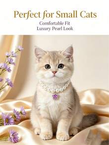 1pc Classic White Pet Necklace Cat Dog Accessory, Balloon Dog Pendant, Fashion Dog Collar, Wedding Dog Necklace, Any Color Combination, Essential For Travel - White - View 3