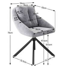 Dining Chair Grey Made Of Velvet For Kitchen And Dining Room - 灰色 - 查看 6