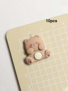 10/20/100pcs Cartoon Resin Bear Pendant Handmade DIY Necklace Earrings Phone Chain Jewelry Making Charm - Brown - View 10