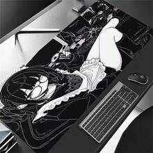 Japan Anime Girl Mousepad, Extra Large Desk Mat, Office Pc Computer Accessories Mouse Pad, Gaming XXL Keyboard Mat, Non-Slip Desk Mat, For Home And Office, Black White Extended Painting Mouse Mat Carpet - View 8