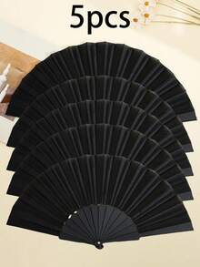 Portable Plastic Handheld Folding Fan, Suitable For Weddings, Parties, Wall Decor, Home Decor, Performance Props. DIY Fan. Party, Gift. - Multicolor - View 34