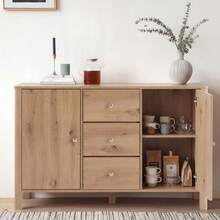 With Storage Sideboard Natural Made Of Wood For Living Room And Dining Room - 橡木 - 查看 2